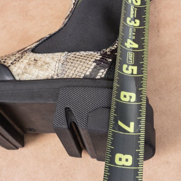 Ganni Women Chelsea Platform Cleated Lug Snake Print Leather Boots Sz 6US EUR37 - Picture 6 of 8